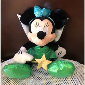 Disney Parks Minnie Mouse Tinkerbell Stuffed Doll with Glitter Wings